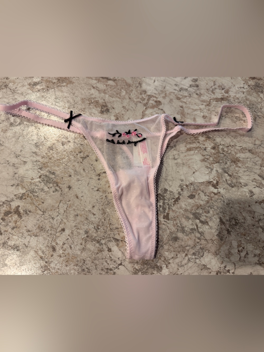 VS PINK WINK Micro Thong NWT Large Cute but Dangerous